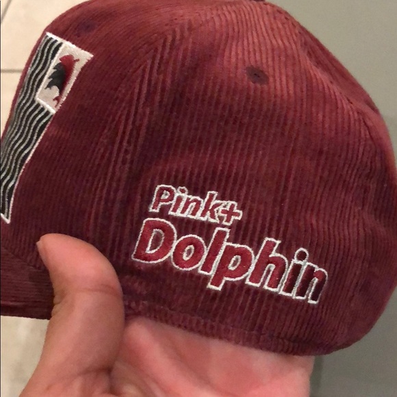 pink dolphin corduroy hat